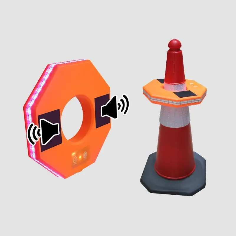 Explosion proof barricade lights recording sound red blue led flash signal warning light beacon for traffic cone