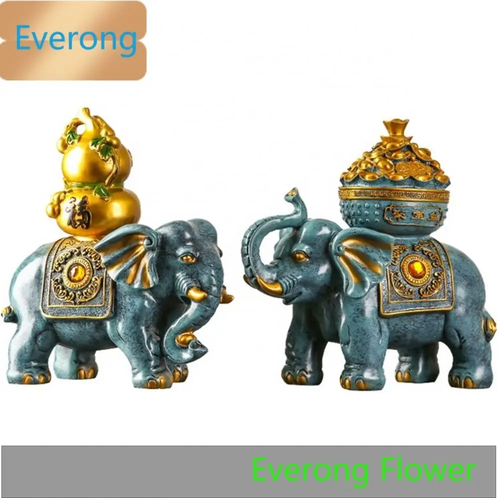 European Geomantic Elephants A Pair Of Creative Crafts Decorations Tv Cabinet, Wine Cabinet, Living Room Gifts