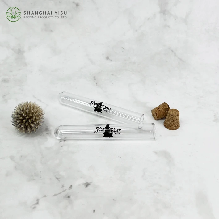 Wholesale packaging clear plastic Cork test tube with wood rack