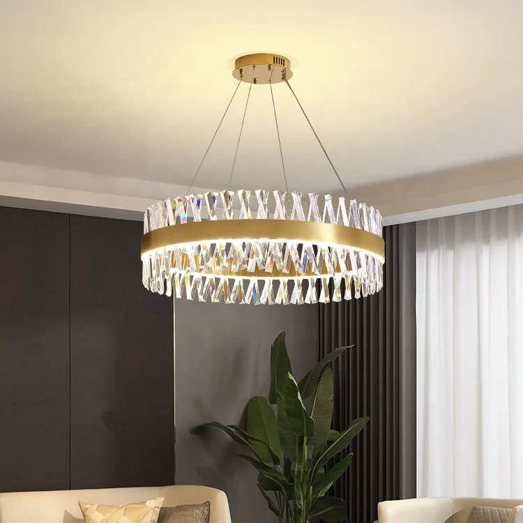 Indoor Lighting Modern Restaurant Ceiling Decoration Luxury Circle Ring LED Chandeliers Pendant Lights for Living Room