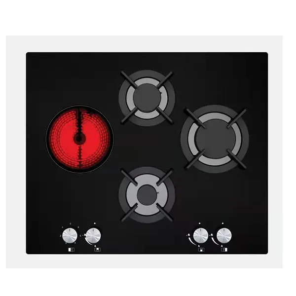 4-Burner Home Cooking Appliance Gas and Electric Cooktop with Built-In Ceramic Cooker for Household Use