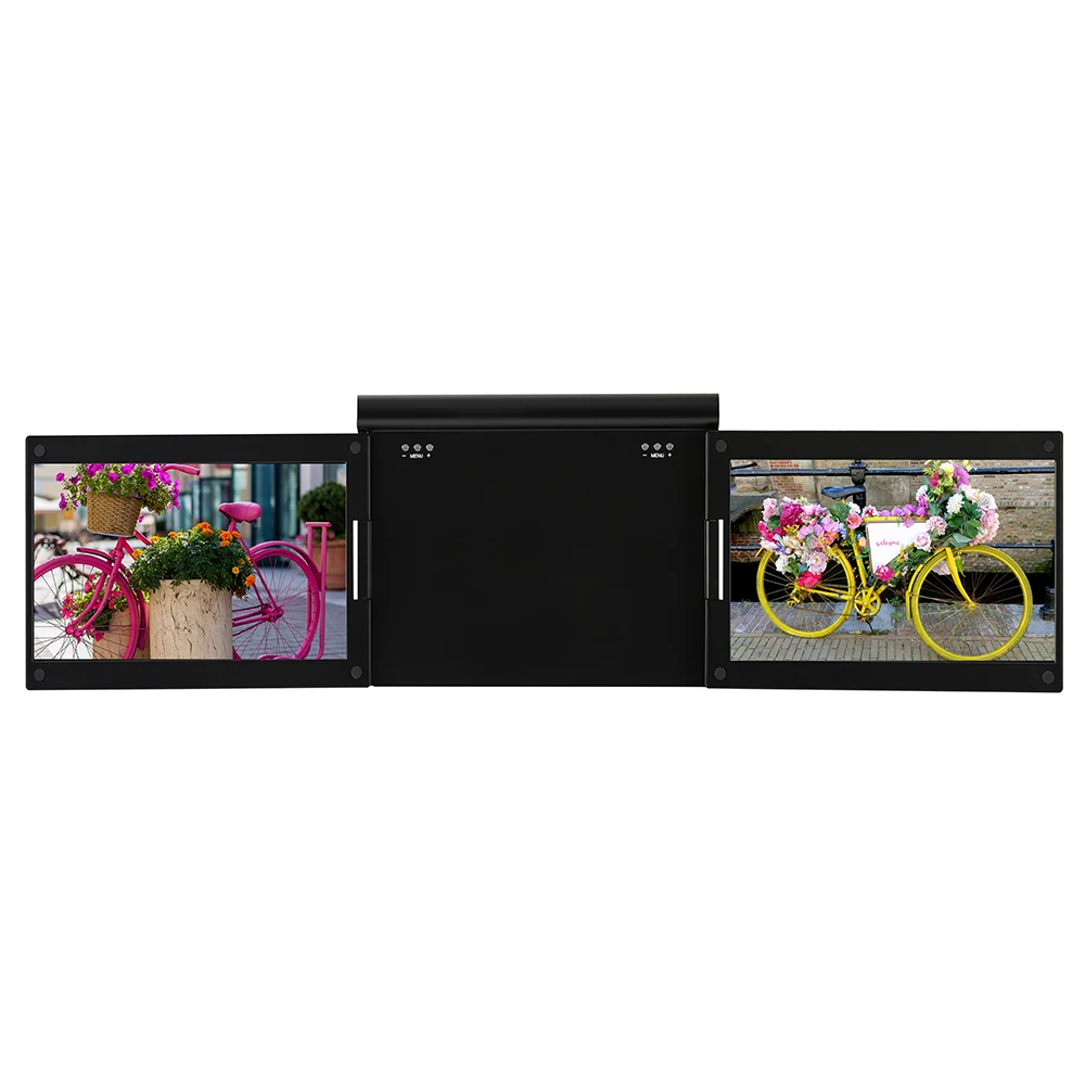 One Cable Connect Portable Triple Monitor for Laptop Notebook Full HD LCD Screen 1080P IPS Monitor Extender Laptop 13.3 inch