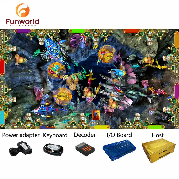 Coin Operated Games Fish Table For Sale Dragon King Fish Hunter Arcade Game Machine Panda Master Game Fishing Boat Mermaid