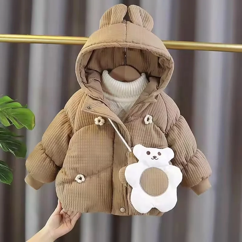 Girls plush autumn and winter clothing wholesale wool coat 2 3 4 5 6 year old girls plaid coat for toddlers