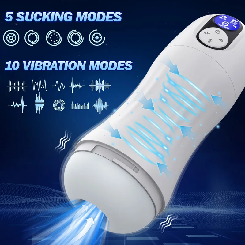 Wosilicone Male Masturbation Cup Sucking Penis Massager Artificial Vagina Sex Toys for Men Electric Aircraft Cup