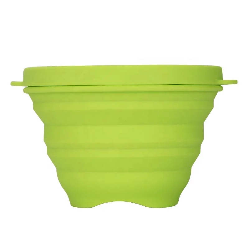 Custom color BPA free silicone portable travel outdoor foldable bowl