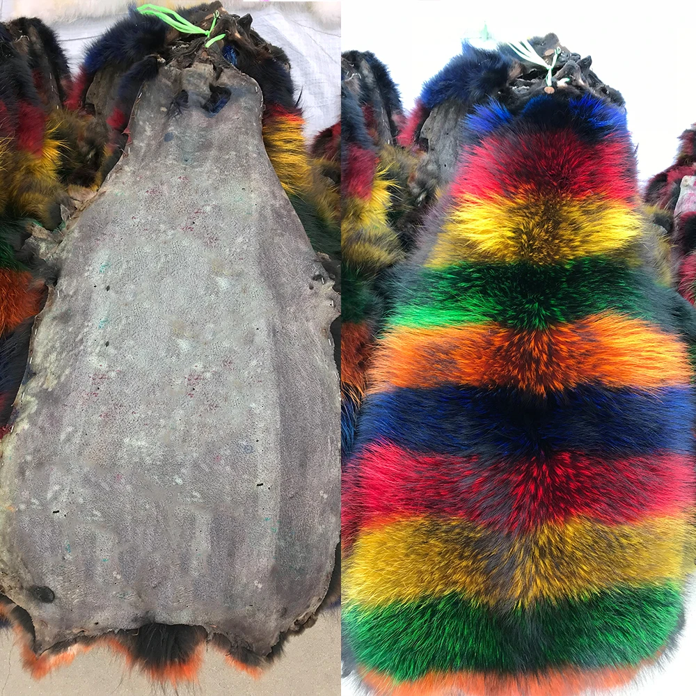 Genuine Fox Fur Pelt Large size Dyed Fox Fur Real Fox Fur Material for DIY crafts DIY