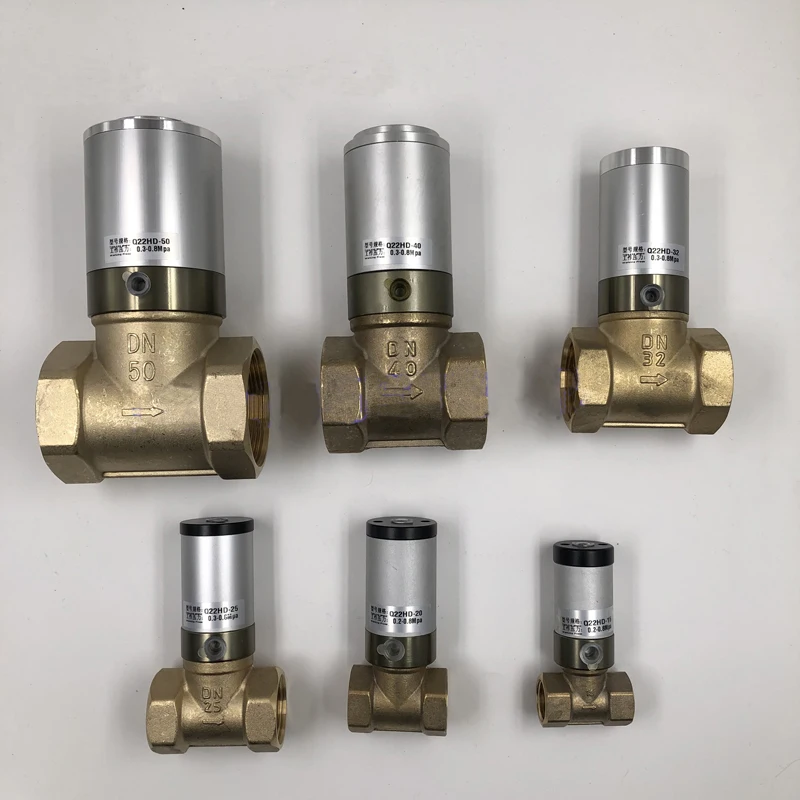 GOGOATC Q22HD-50 /40/32 pneumatic control brass valve 2 / 11/2 / 11/4 inch vacuum fluid shut-off valve