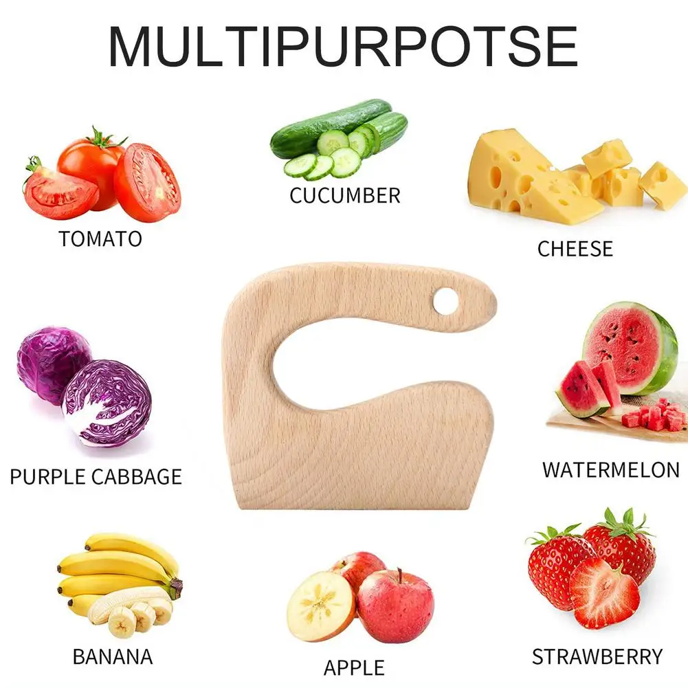 Role Play Kitchen Toy Sets Wooden Safe Knife For Kids Toddler Knife Montessori Knife Toy Utensils Fruit Chopper