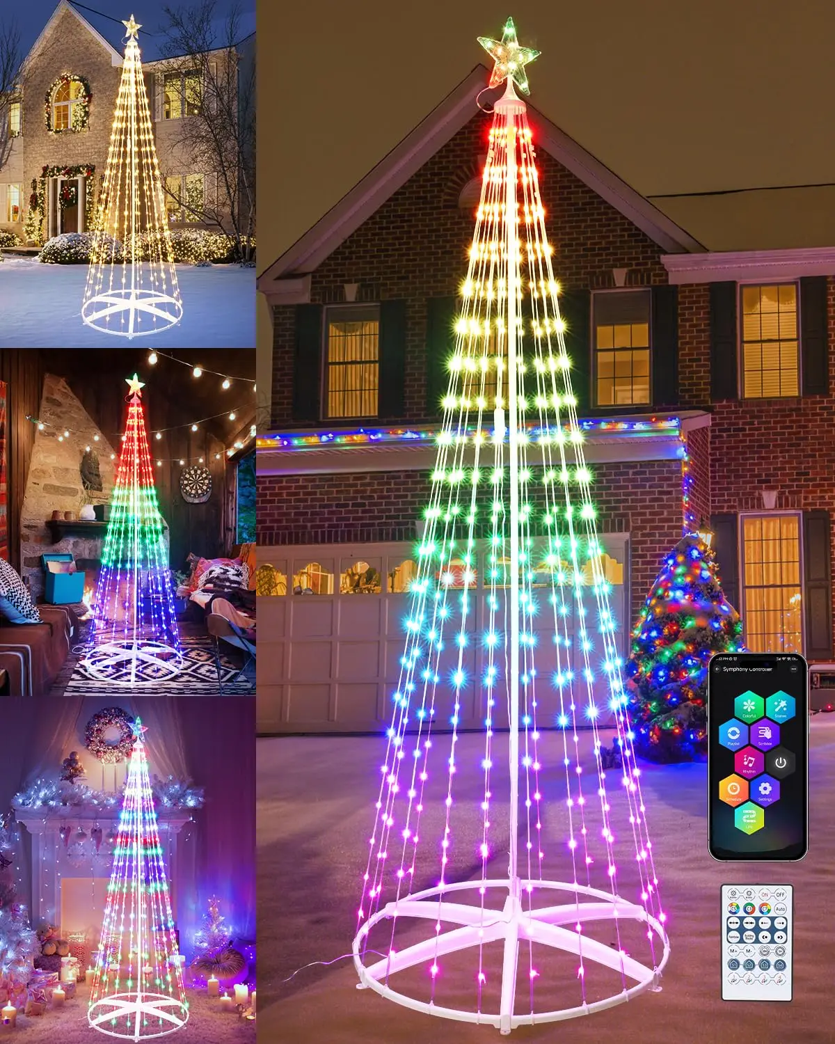 RGB Smart Colorful APP Remote Control Fairy Light DIY Multi Color Luces Led Decoration Christmas Tree Light