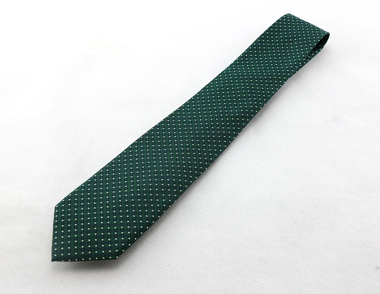 Classic Dots Printed Woven Jacquard Men Business Ties Green Neckties