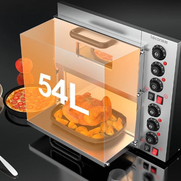Large Capacity Pizza Oven 12 Inch Electric Oven For Pizza 300 Degrees Oven Double Deck Commercial