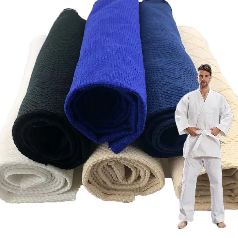 550gsm Rice Pattern Pearl Weave Karate Cotton Martial Arts uniform fabric