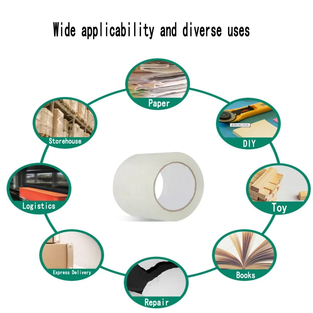 Customized Clear Packing Tapes, Strong Adhesive Packaging Tape Refills for Shipping Moving Sealing