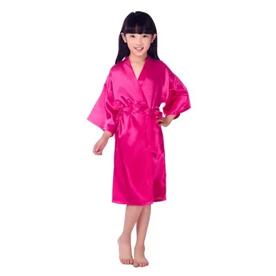 
Wholesale Kids Satin Robe Kimono Silk Satin Sleepwear Kid Pajamas For Wedding 