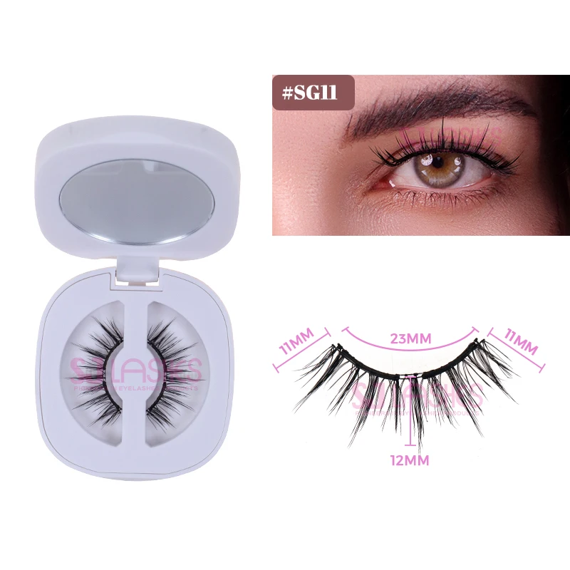 High Quality Soft Magnetic Faux Mink Lashes Kit Handmade Natural Styles Synthetic Eyelashes 12mm Box