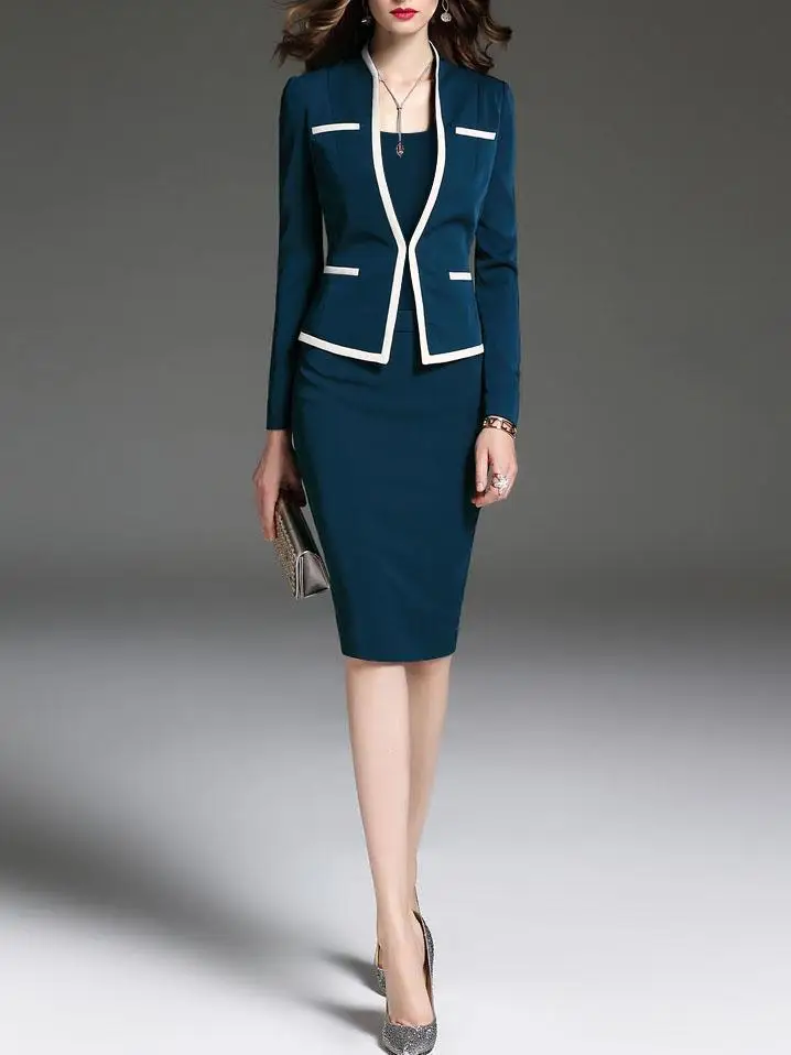 Элегантный осенний комплект из двух предметов CAVD1688 2019, офисная одежда для женщин, женский Блейзер, костюм, производители одежды