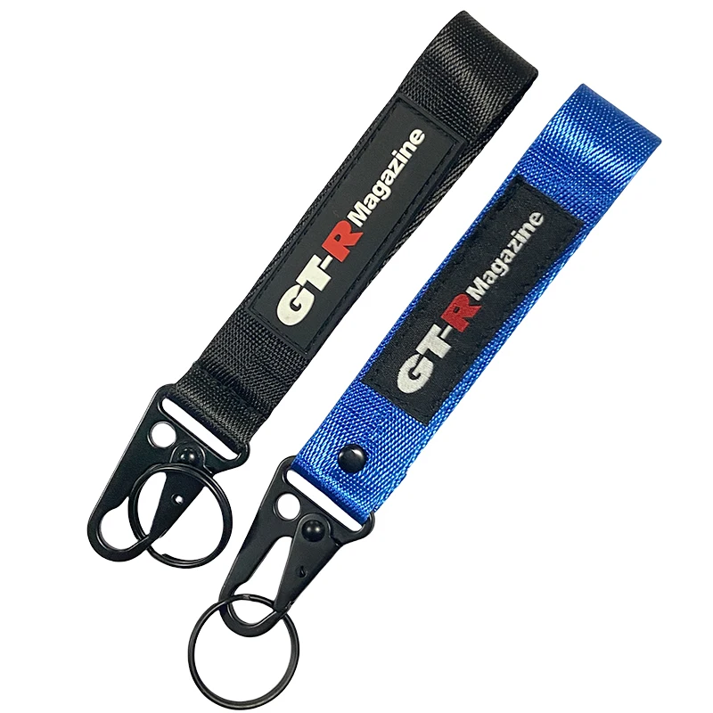 Chinese Factory Hot Sale Customised Polyester Embroidery Customized Double Side Carabiner Fabric Flight woven keychain