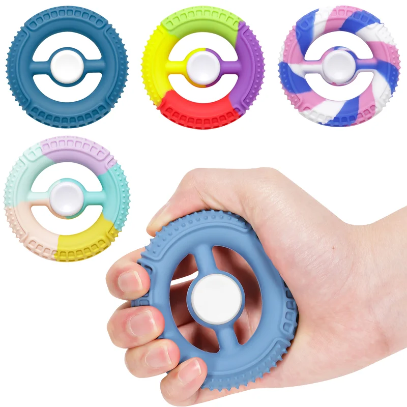 Decompression Silicone Squeeze Rotating Fluster Spinner Hand Grip Toy For Fitness