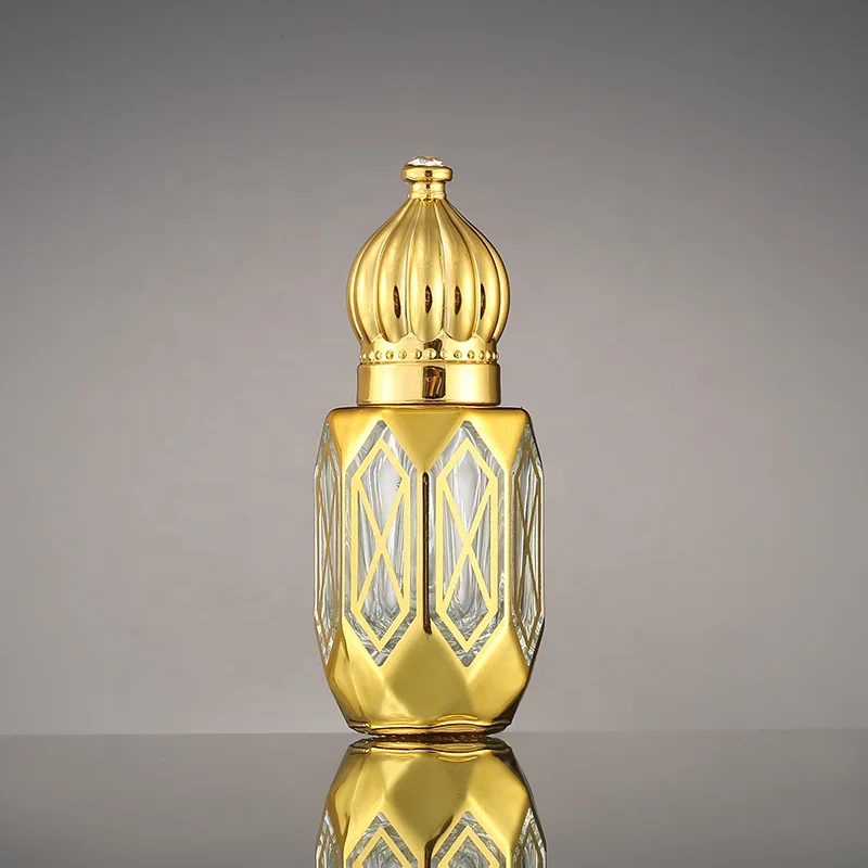 CJ-Customized Arabian Arabic Luxury 6ml Empty Mini Glass Oud Perfume Oils Bottle Glass Perfume Bottle With Screw Cap