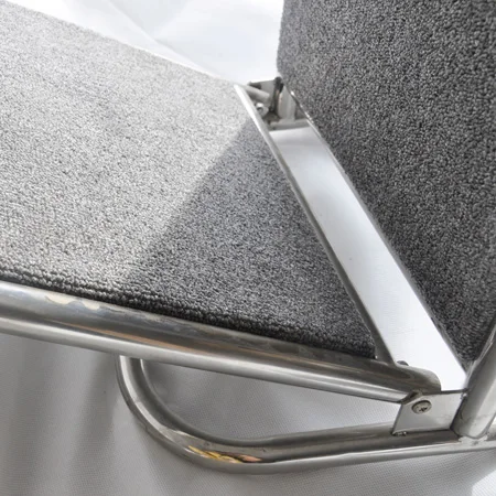  Stainless Steel Bellmans Utility Hotel Luggage Cart With Gray Carpet And Polished