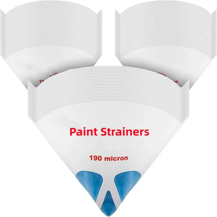 50 250  1000 Pack of Paint Strainers with Fine 190 Micron Filter Tips Ultra-Flow Blue Nylon Mesh - Cone Paint Filter Strainers
