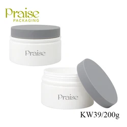 Wholesale 200g empty wide mouth bath salt packaging, plastic cosmetic cream jar color customization