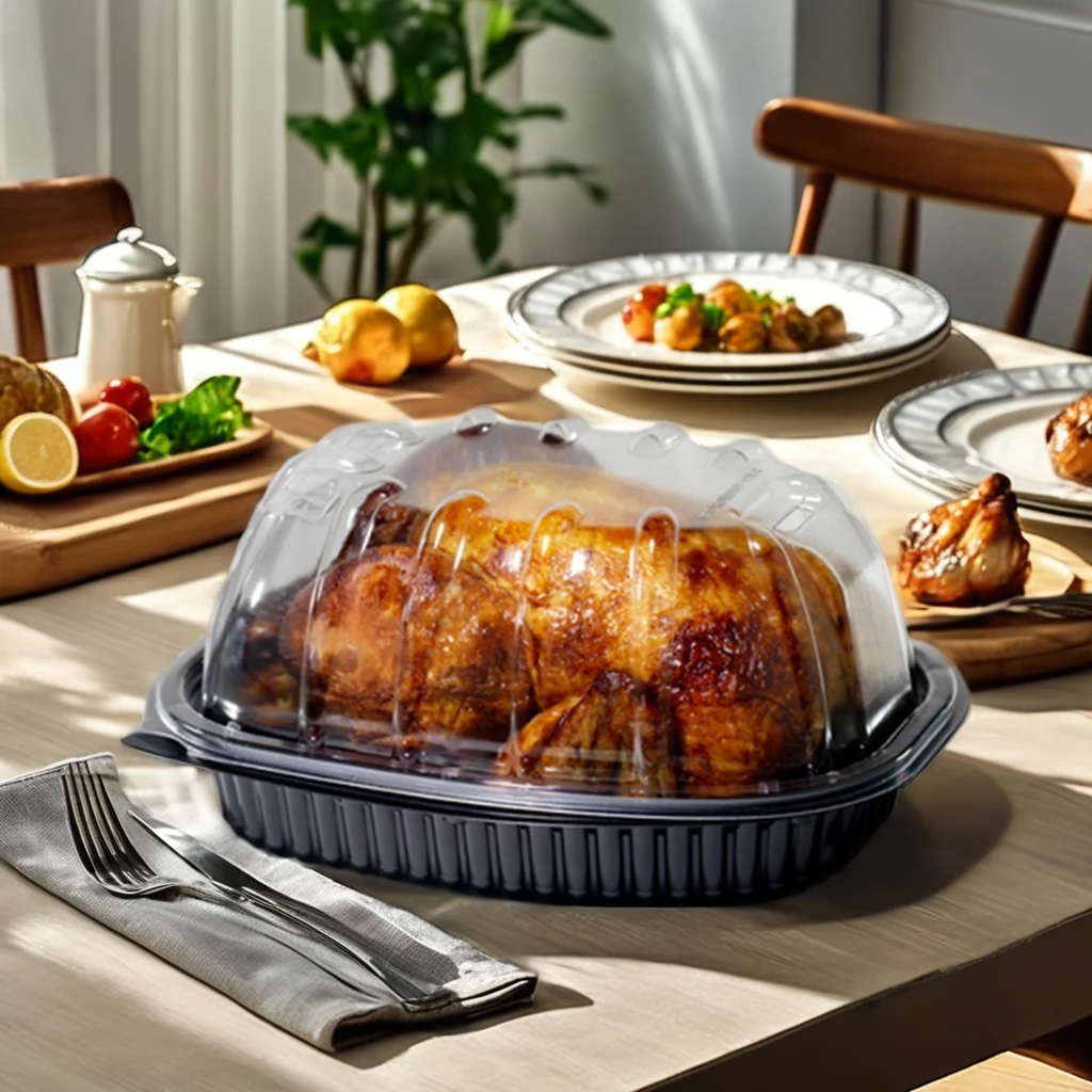 Одноразовая упаковочная коробка для курицы с крышкой