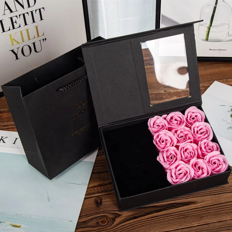 2023 A1 Necklace Ring Jewelry Box Packaging Gift Rose In Box Gift Lip Stick Gift Rose Flower Valentines Day Boxes