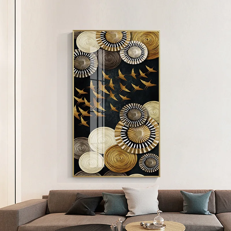 Nordic Living Room Restaurant Nine Fish Figure Lucky Feng Shui Oil Painting Wall Decor Canvas Painting For Hotel Decoration