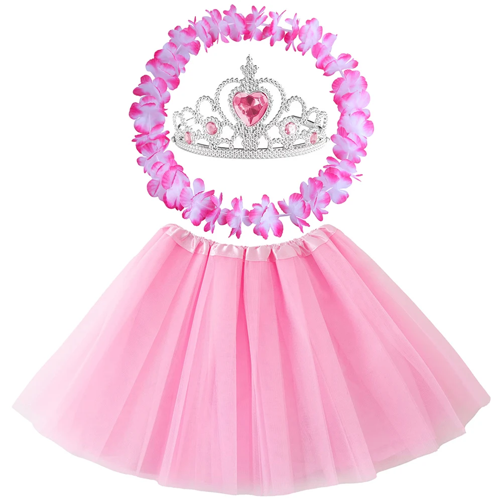 CM234 Wholesale Kid Ballet Performance Costume Princess Mesh Tutu Skirt Flower Garlands Tiara Crown for Girls Birthday Dress Up