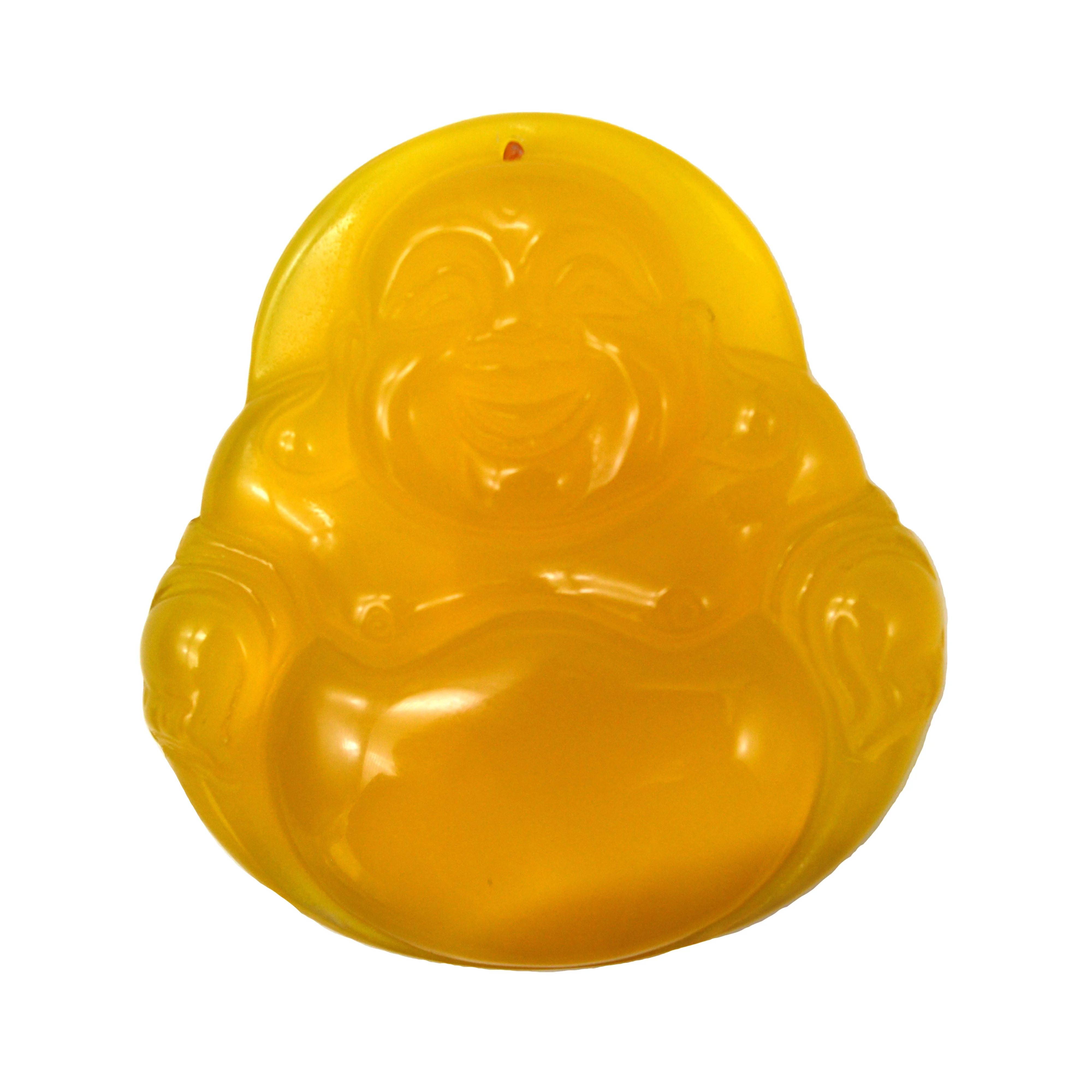 Natural Green White Carnelian  Jade Laughing Buddhas Agate Buddha Charm Jade Pendant  Jewelry Necklace Pendant