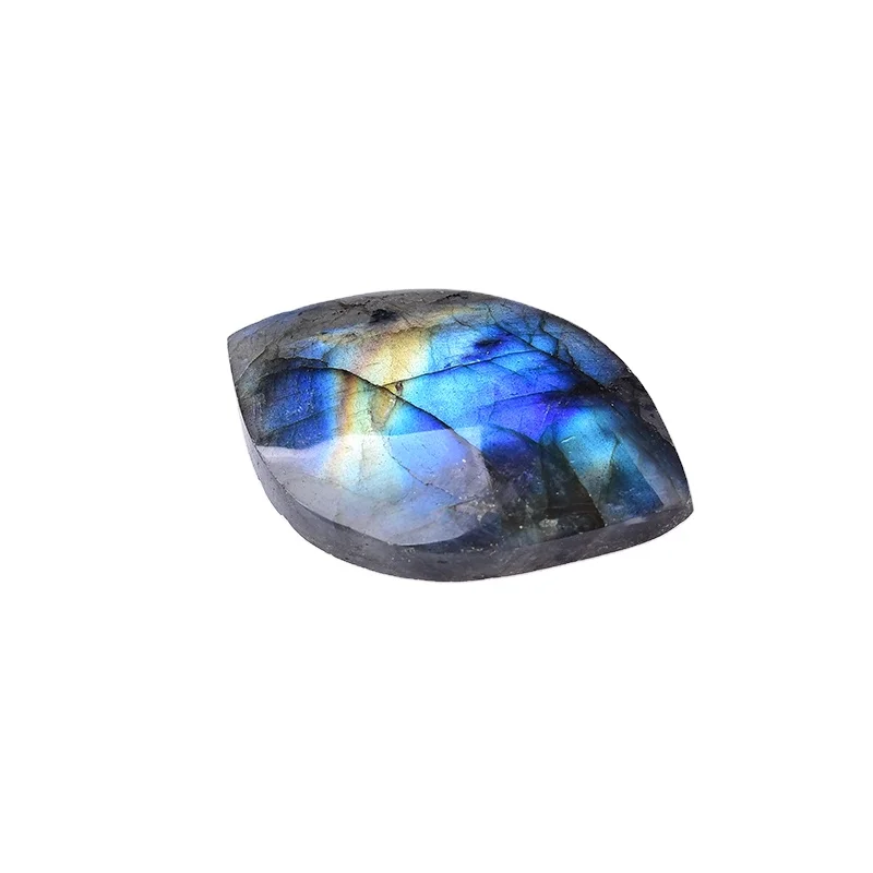 Natural  Energy Healing Labradorite Leaf Shape Blue Purple Yellow Minera Stone For Diy Gift