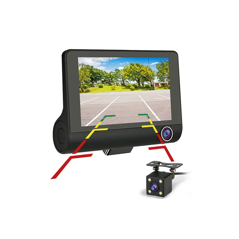 2022 cheap car black box HD 1080p car camera 3 Lens dvr 4 inch night vision dash cam video recorder