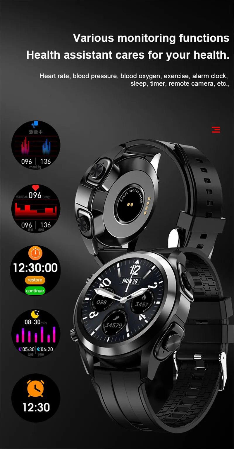 Customized Smart Watch With Earbuds Earphone Bracelet Earbuds With Smart Watch Earbuds 2in1 Reloj M 1Smart Watch