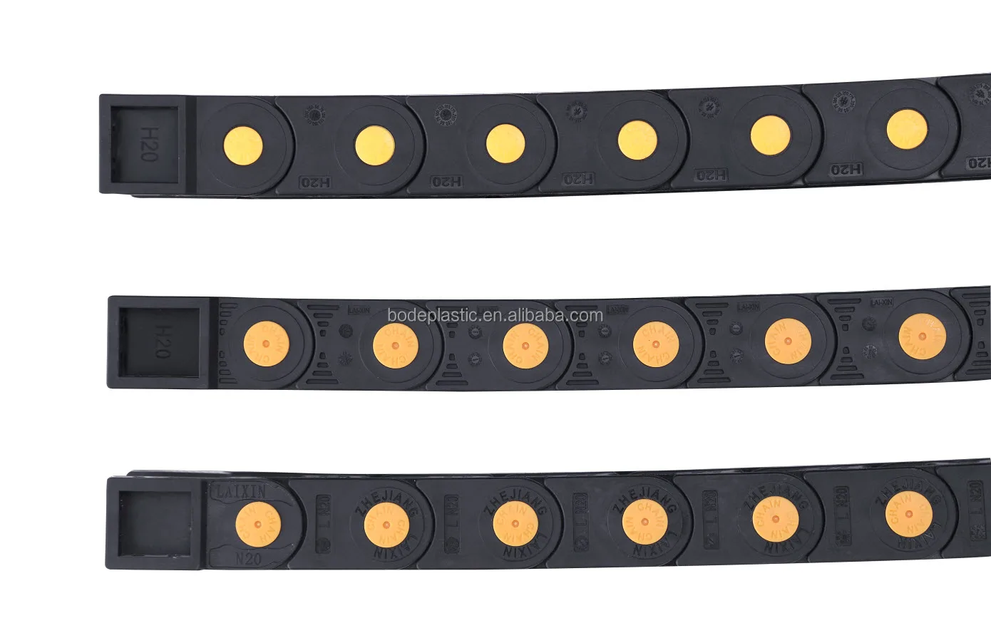 Custom Nylon Towline Flexible Cable Drag Chain With Plastic Bracket 25x57mm