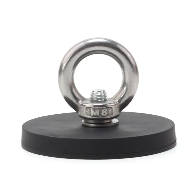 Strong Rubber Encased Holding Neodymium Magnets  with  Loop Hook