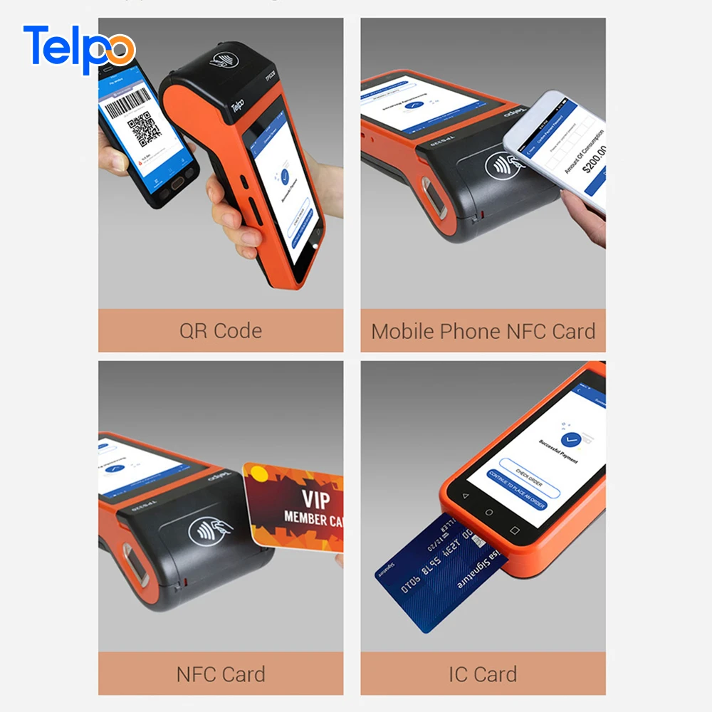 Telpo Portable handheld Android mobile nfc pos terminal with thermal printer For Lotto Lottery Tickets