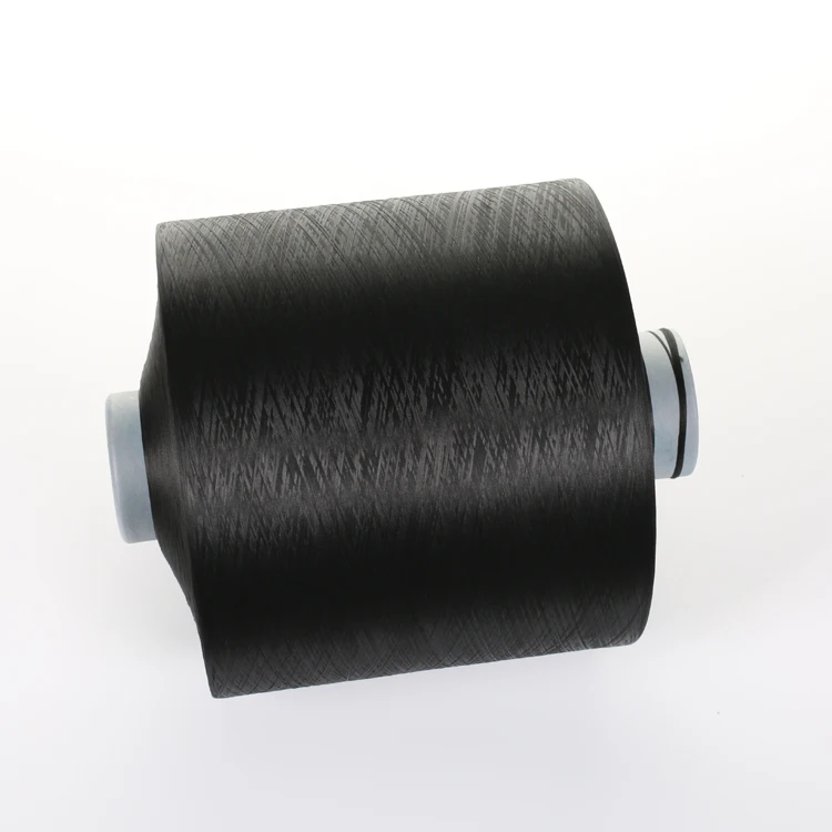 black filament 100% ECO 300D denier DTY Recycled polyester yarn recycled for weaving ribbon