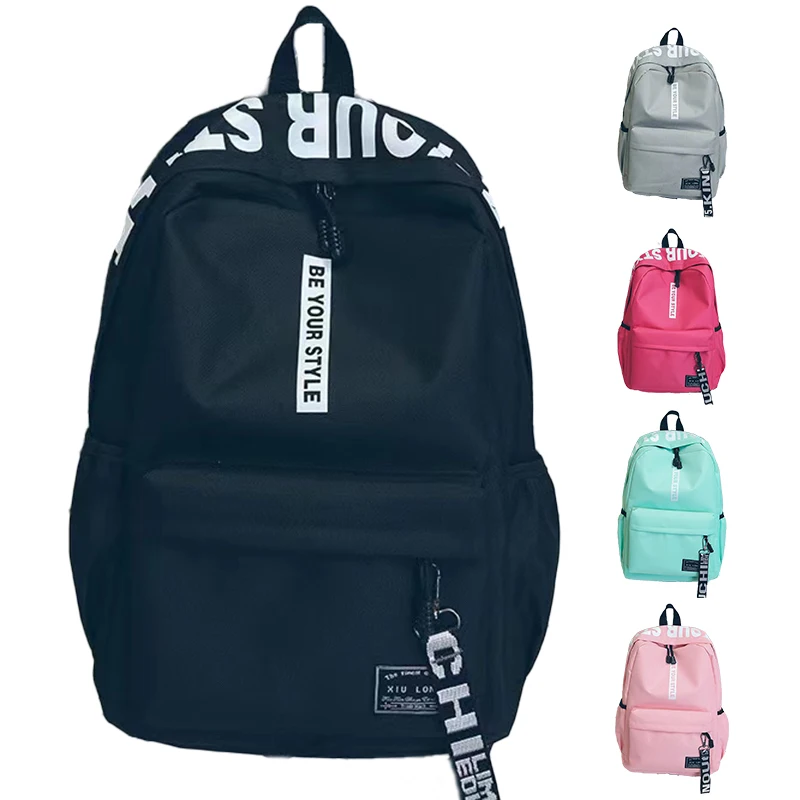 Middle and high school students leisure trendy male and female logo printing school large capacity high quality student bags