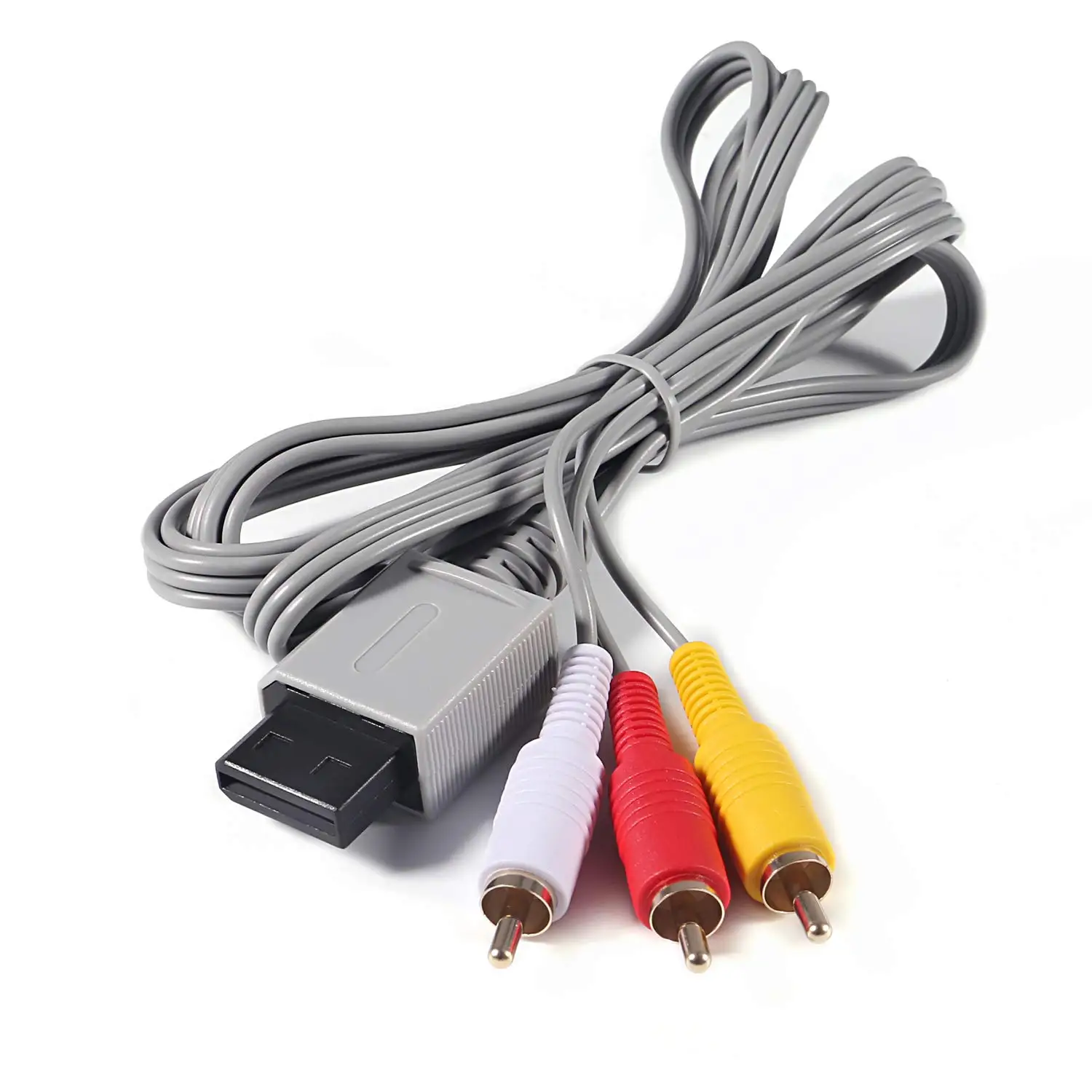 1.8m 3 RCA Cable Controller Console Audio Video AV Cable Composite 480p Gold-plated RCA for Nintendo Wii Cord