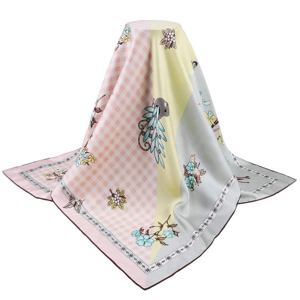 100% чистый Шелковый саржевый шарф из натурального шелка с цифровой печатью