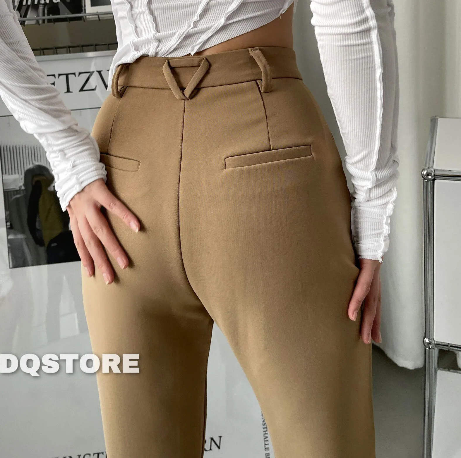 Women Summer Casual Trousers Wholesale New Style Casual Suit Trousers  High Waist Ladies Pants