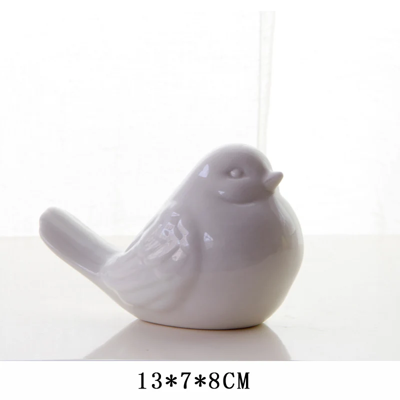 Amazon Hot Sale Lovely Desktop Ceramic Glaze Art Craft  Porcelain Bird Shape Display Ornaments For Home Decoration And  Gifts