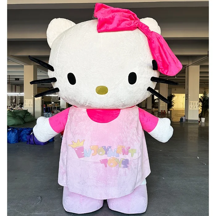 Guangzhou Enjoyment CE Customized Inflatable Pink Cat Set Cute Cartoon Characters Adult Party Mascot Costume