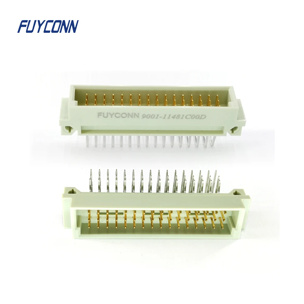 3*16 32 48 pin Male Euro connector with 2.54mm or 5.08mm pitch, B Type 3 rows 16P 32P 48P Right Angle PCB DIN41612 Connector