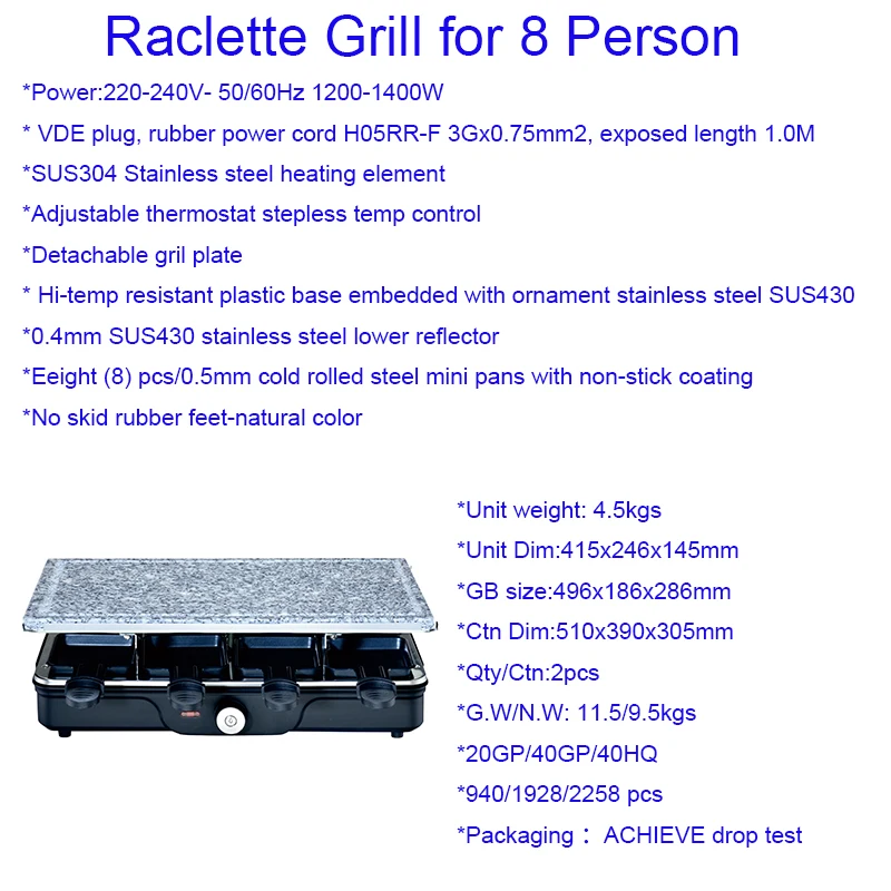 Table Electric Grill Korean BBQ-Melt Cheese Cook Meat for Party and Family W  Stone Plate