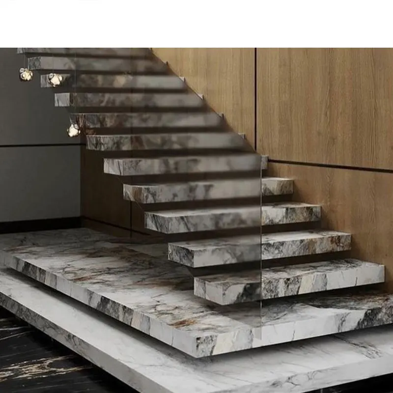 Elegant Interior Luxurious Style Customized Antique grey marble stair for Modern House/Home/Hotel