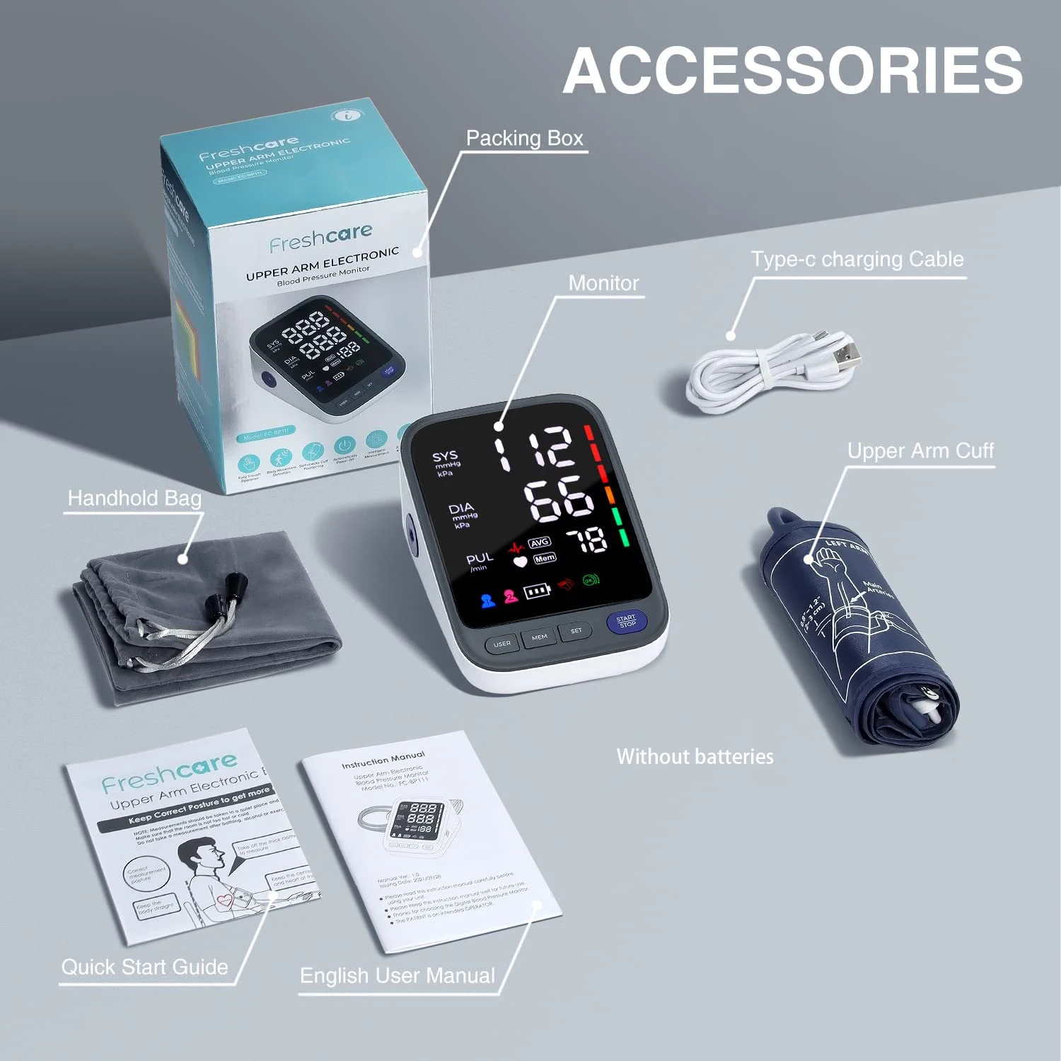 Customization Wholesales Factory Big LED Screen Digital Arm Blood Pressure Monitor Digital Medical BPM For health care
