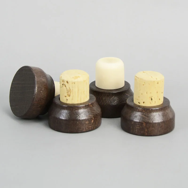Custom Logo and Color 19x30 mm Wooden Top Spirits Bottle Cork Whiskey Bottle Stopper Wholesale